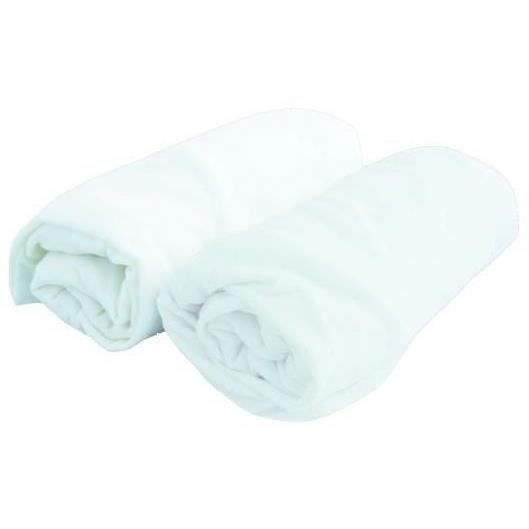 DOUX NID Set of 2 fitted sheets White 60x120 cm