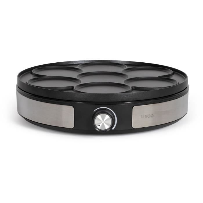 Reversible crepe maker - LIVOO - DOP247 - 1500W - Reversible plate: 1 x Ø33 or 7 x Ø10 cm - Non-stick - Adjustable thermostat