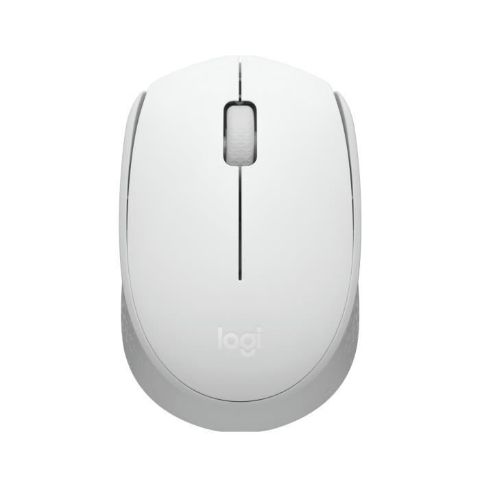 Logitech M171 2.4 GHz Wireless Mouse with USB Mini Receiver, Optical Tracking, Ambidextrous - Off-White