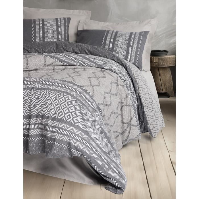 Bedding set - 1 duvet cover 220 x 240 cm + 2 pillowcases 60 x 60 cm - 100% cotton - Mink