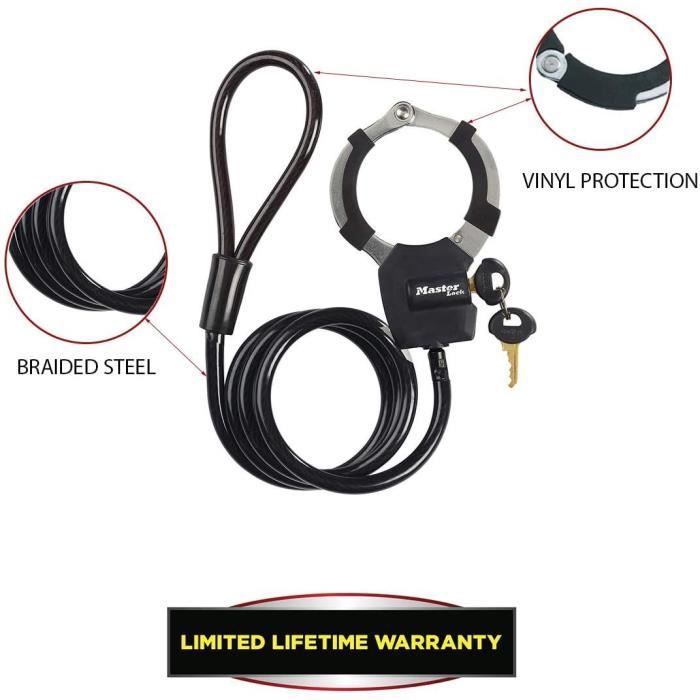 MASTER LOCK Key Lock Cable with Handcuff - 1 m
