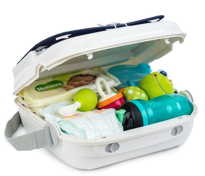 Baby booster seat for dining table - BENBAT - Portable and washable - Easy to fold - Adjustable safety harness - Navy