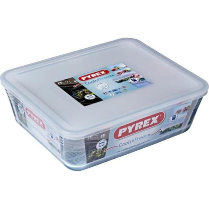 PYREX - 244P000 / 7043 - Rectangular dish with lid - 27cm * 22 cm - Pyrex Cook & Freeze