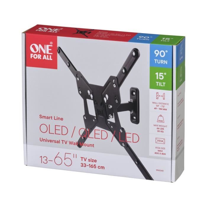 ONE FOR ALL WM2441 90 ° Tilt and Swivel Wall Mount for TVs from 33 to 140cm (13-55)