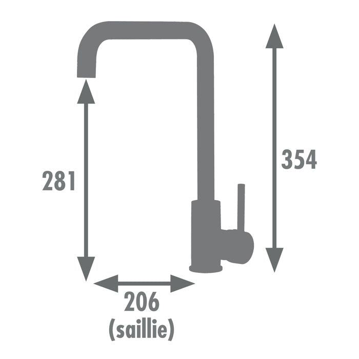 Rousseau Faucet Kitchen Mixer Kilo - Without shower - Graphite gray