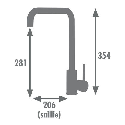 Rousseau Faucet Kitchen Mixer Kilo - Without shower - Graphite gray