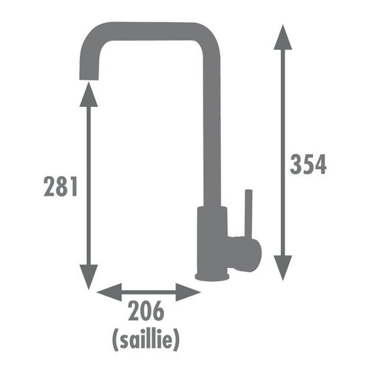 Rousseau Faucet Kitchen Mixer Kilo - Without shower - Graphite gray