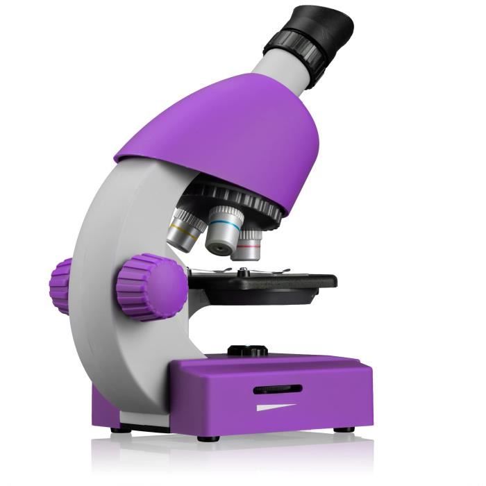 Microscope 40x-640x - BRESSER JUNIOR - LED lighting - experiment kit - purple