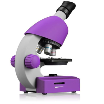 Microscope 40x-640x - BRESSER JUNIOR - LED lighting - experiment kit - purple