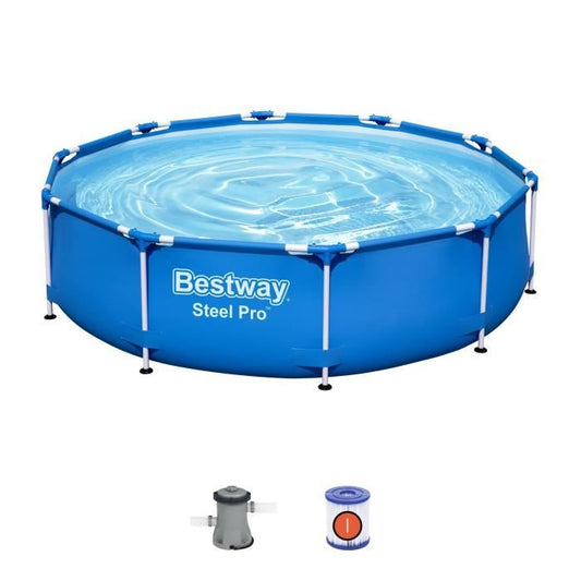 BESTWAY tubular above ground pool kit - Steel Pro - 305 x 76 cm - Round (Delivered with filtration pump)