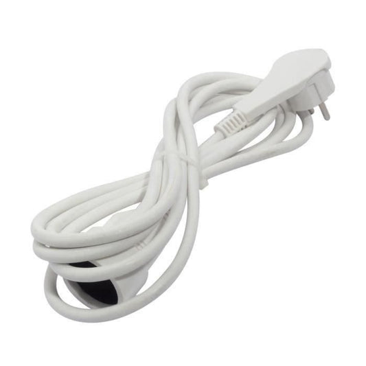 CHACON Extension cable HO5VVF 3 x 1.5 mm²- 3 m - With flat plug - White