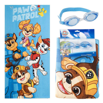 Paw Patrol towel + swimming goggles set