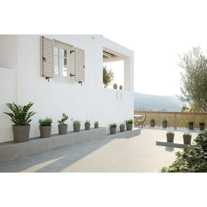 Flower jar and round Capri round - plastic - Water tank - Diameter 40 cm - Anthracite - Artevasi