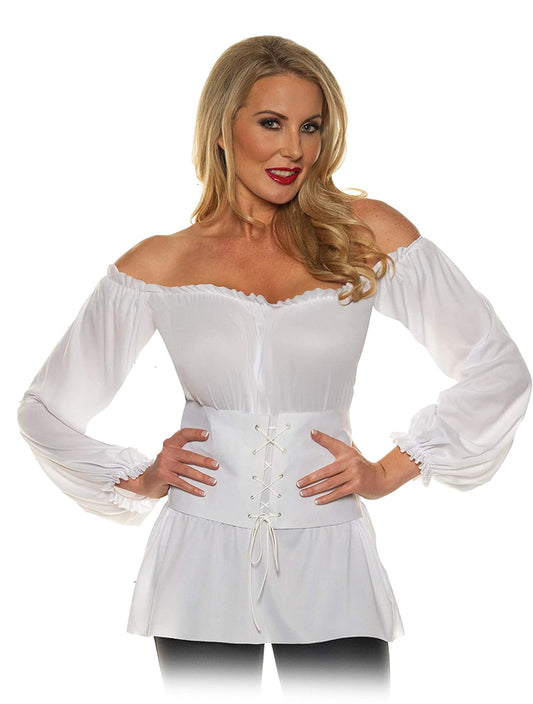 White Renaissance Woman's Costume Shirt | Large