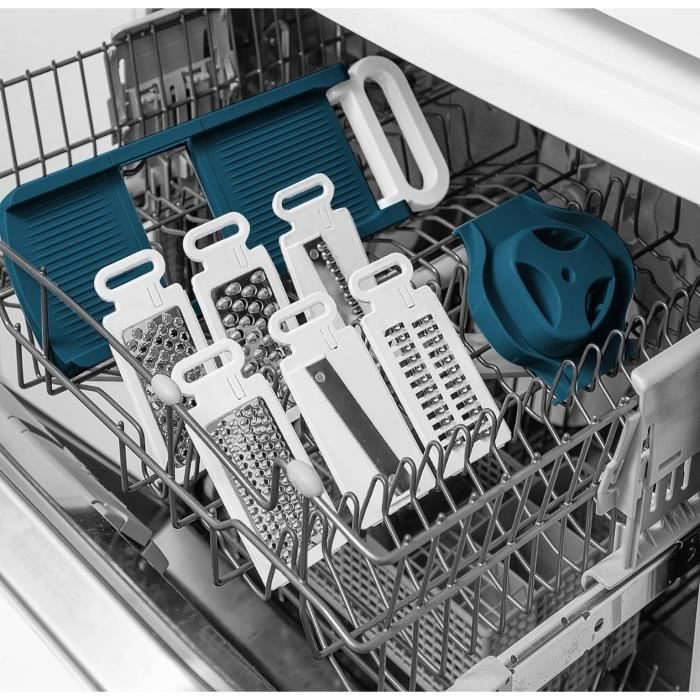 Foldable mandolin - ARTHUR MARTIN - AMM530 - 6 in 1 - 3 grater blades and 3 vegetable cutting blades - Stainless steel