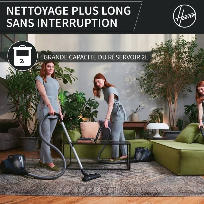 Bagless cylinder vacuum cleaner - HOOVER - HP110HM - 700 W - 78 dBA - 2 L - Blue