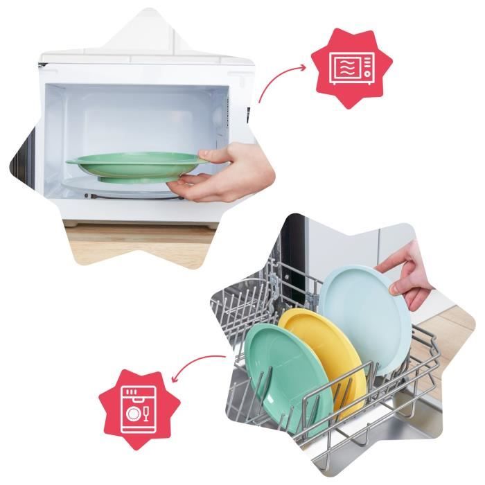 Badabulle Set of 3 non-slip and unbreakable plates, 12m+