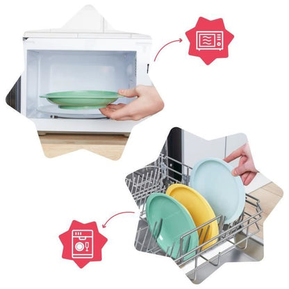 Badabulle Set of 3 non-slip and unbreakable plates, 12m+