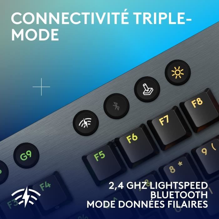 Gaming keyboard - wireless - Logitech G - G915 X - Clicky switch - AZERTY - Black