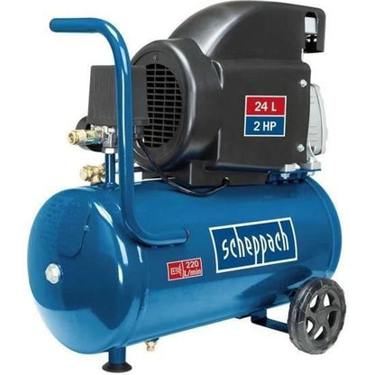 Horizontal air compressor Scheppach HC26 - 24L - 1500 W - 8 bars (Delivered with 280 ml of oil)