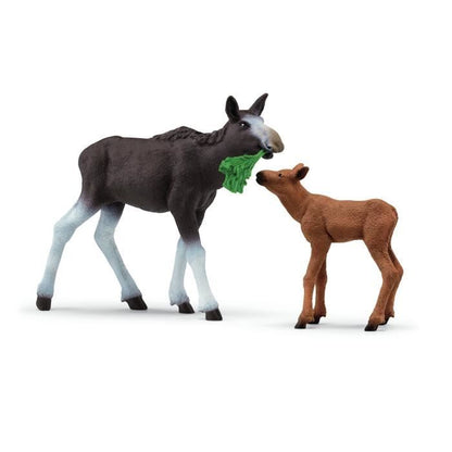 Moose with Calf Figurines, Wild Animals, Schleich 42629 Wild Life, For Children from 3 Years Old