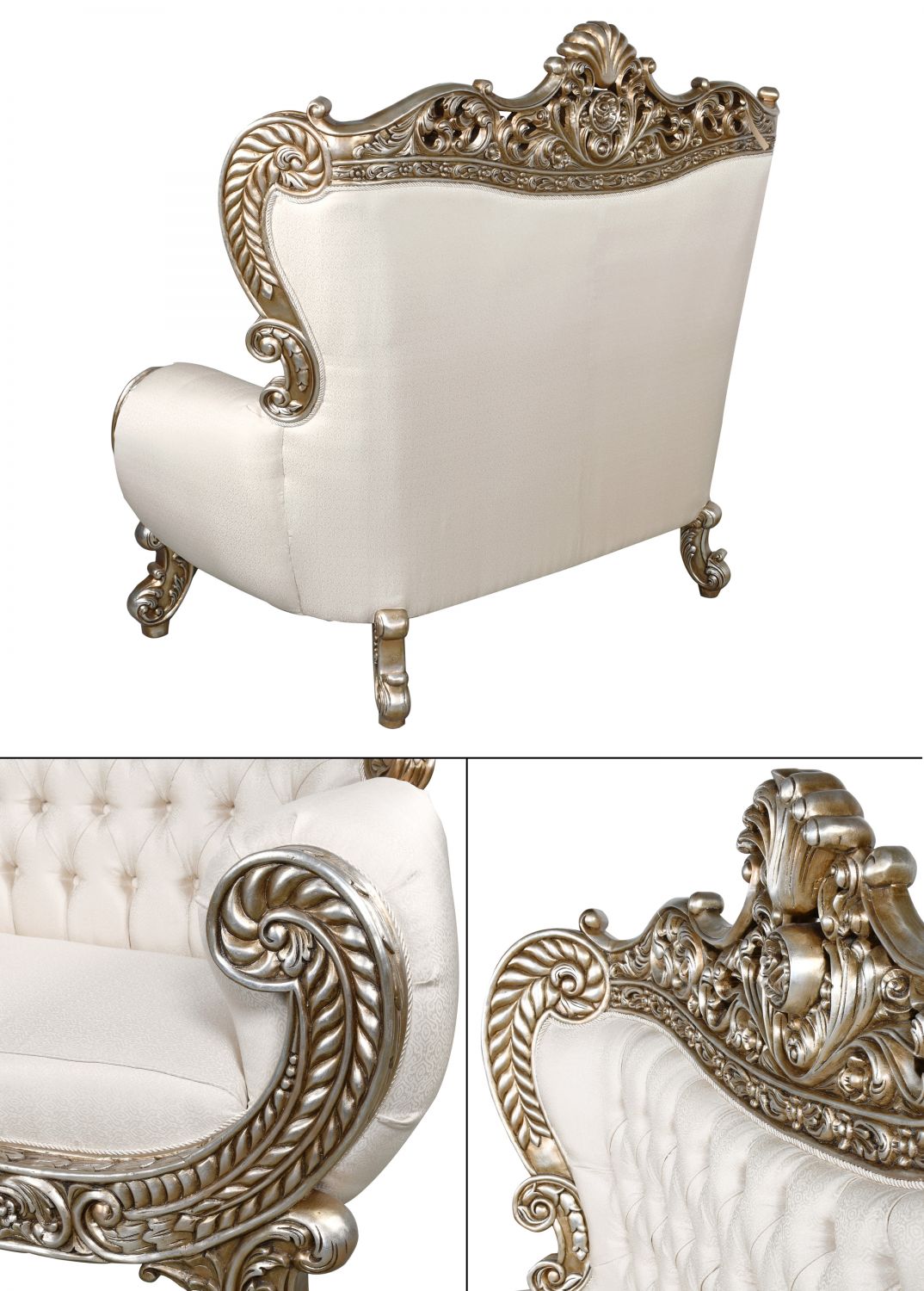Platine Palatial Hand Carved Parlor Sofa