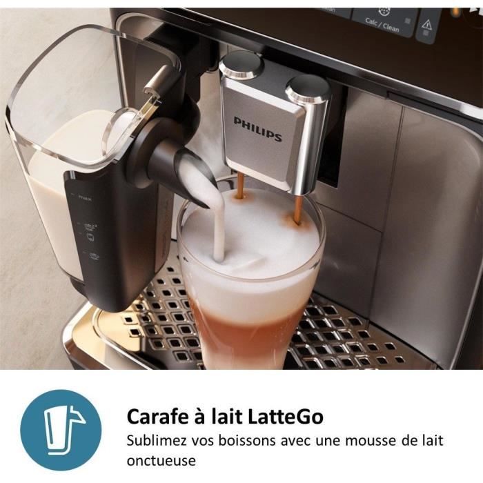 Automatic espresso machine - PHILIPS - Silent Brew EP2336/40 - 4 LatteGo drinks - Chrome black