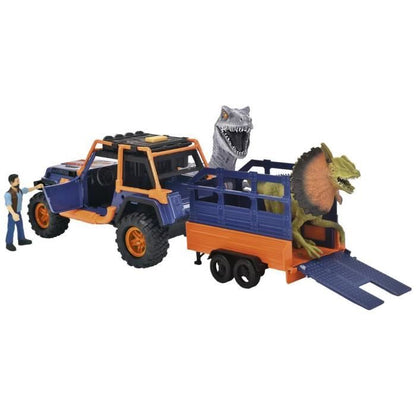 Dinosaur Commander - Dickie - 1 Jeep Wrangler with trailer + 1 action figure + 2 dinosaurs