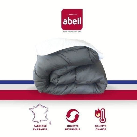 ABEIL Two-tone duvet - 240 x 260 cm - White and gray