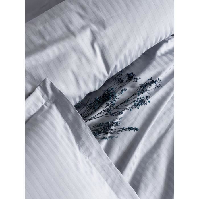 Bedding set - 1 duvet cover 220 x 240 cm + 2 pillowcases 60 x 60 cm - 100% cotton satin - Grey