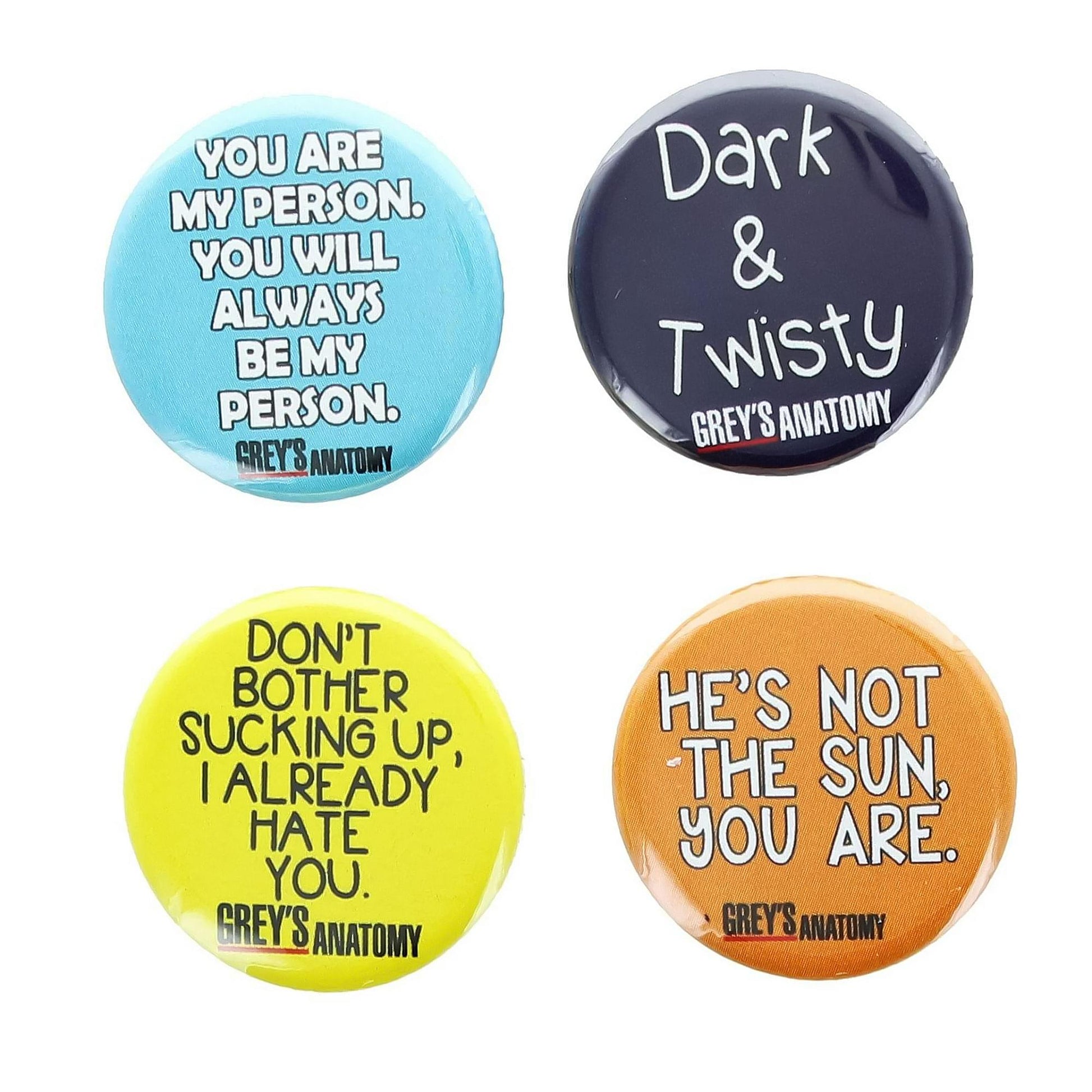 Greys Anatomy 1.25 Inch Collectible Button Pins - Set of 4