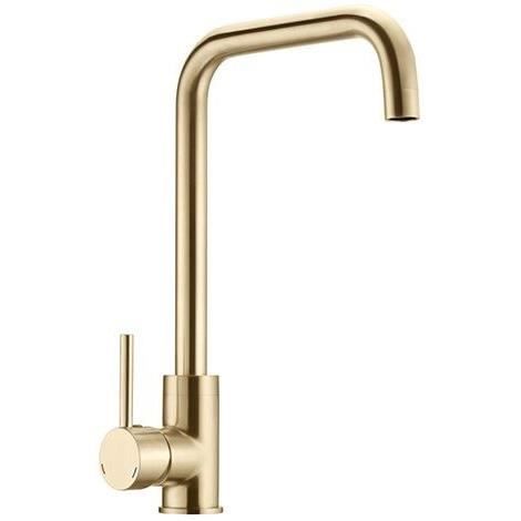 Kitchen sink mixer - Brushed brass finish - Swivel spout - Ceramic cartridge Ø 35 mm - EDOUARD ROUSSEAU - Soto
