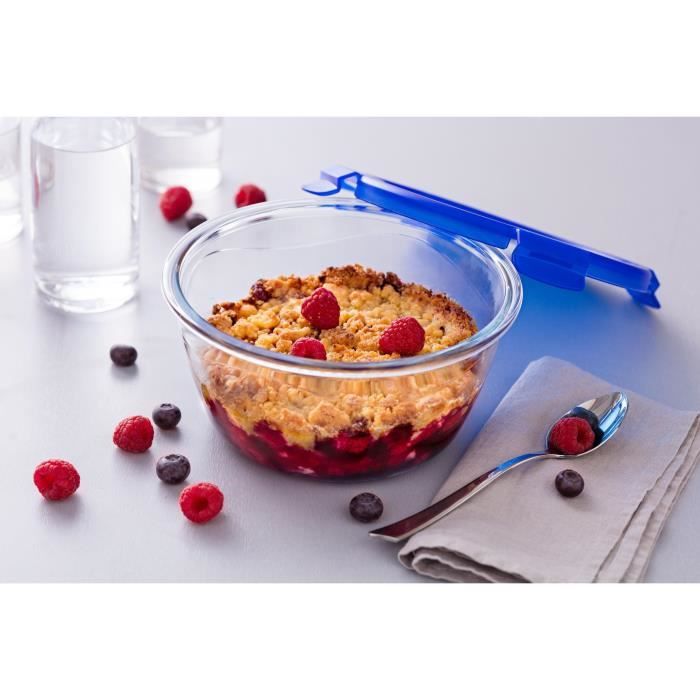 PYREX COOK & GO Round storage dish 1,6l 20cm + Blue lid