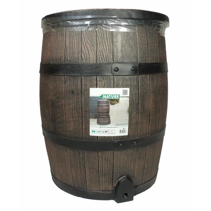 Barrel-shaped water collector - NATURE - In rotomolded PE - 120 liters - Includes accessories