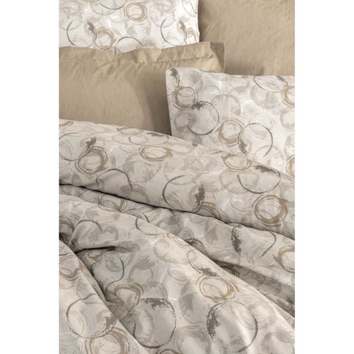 Bedding set - 1 duvet cover 220 x 240 cm + 2 pillowcases 60 x 60 cm - 100% cotton - Beige