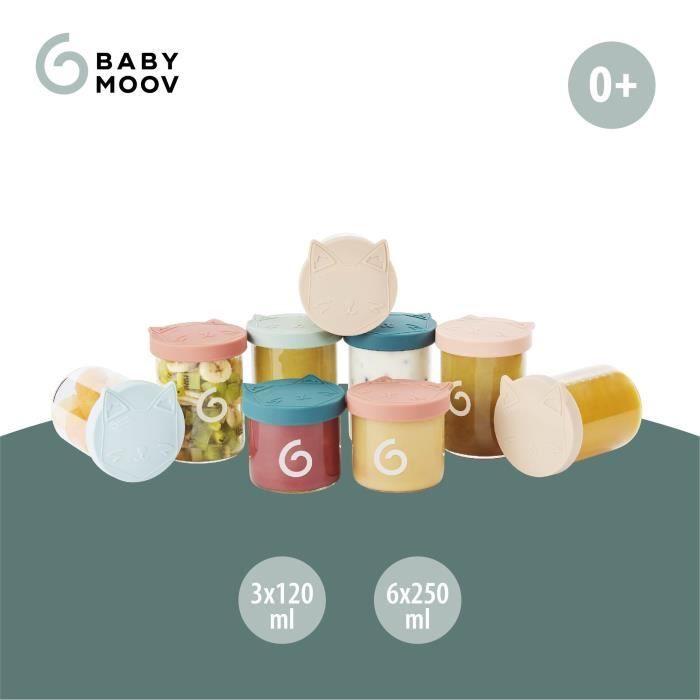 Babymoov Isy Bowls 9 Graduated Borosilicate glass conservation pots - 6x250ml + 3x120ml