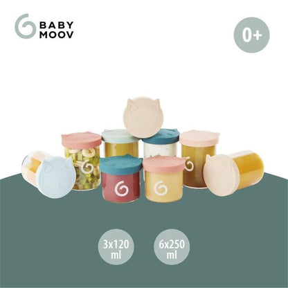 Babymoov Isy Bowls 9 Graduated Borosilicate glass conservation pots - 6x250ml + 3x120ml