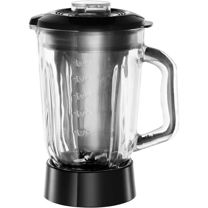 Blender - RUSSELL HOBBS - Matte Black 24722-56 - 650 W - Matte black - 1.5 L glass bowl - 2 speeds + pulse