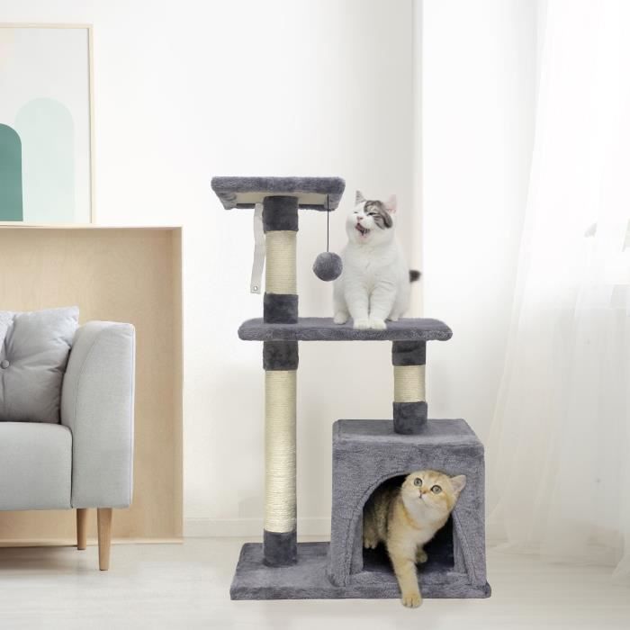 Poppy Cat Tree - 50x30x80cm - Gray