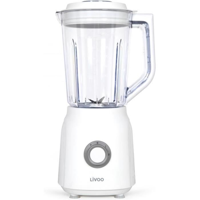 Blender - LIVOO - 1.5 L - 600 W - 22,000 rpm - 2 speeds - Turbo white
