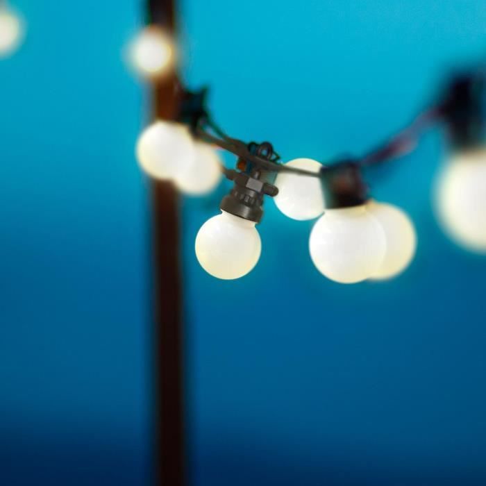 Solar light string - LUMISKY - PARTY MILKY SOLAR - 5.70 m - 8 modes - 10 warm white LED globes