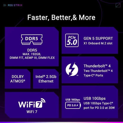 Motherboard - ASUS - STRIX Z890-A GAMING WIFI - Socket 1851 - DDR5 SDRAM - M.2 PCIe 5.0