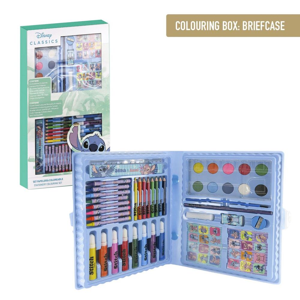 Disney Stitch colouring stationery set
