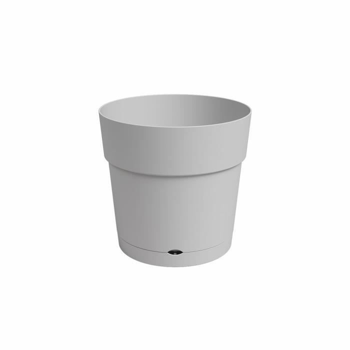 Flower pot and round capri round - plastic - water tank - diameter 30 cm - Light gray - Artevasi