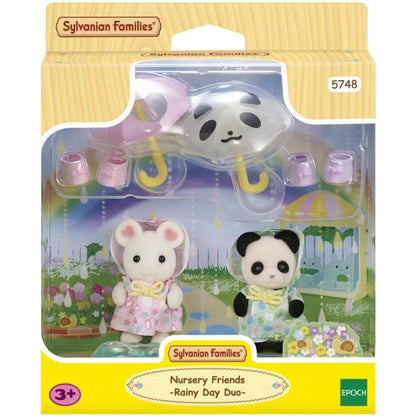 Action Figures - SYLVANIAN FAMILIES - Rainsuit Babies Duo - Panda and Marshmallow Mouse
