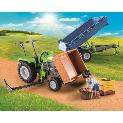 Playmobil - 71249 - Country the farm - Tractor with trailer