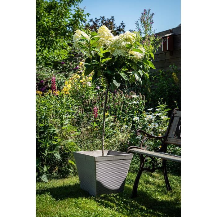Square pot - GARDEN ID - Green Care Impact Taupe - 29 x 26 cm - 10-year guarantee - 100% recycled - UV/frost resistant