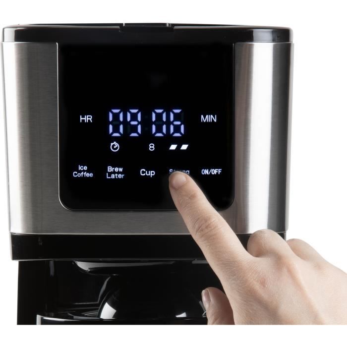 Filter coffee maker - DOMO - DO733K - 900 W - 4 to 10 cups - LCD screen - 3 intensities - Black