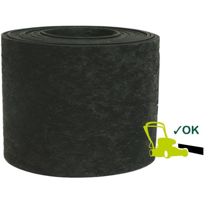 Recycled rubber garden edging - GARDEN ID Eco Border - 5 m H13 cm - Indestructible - Flexible, straight or curved installation.