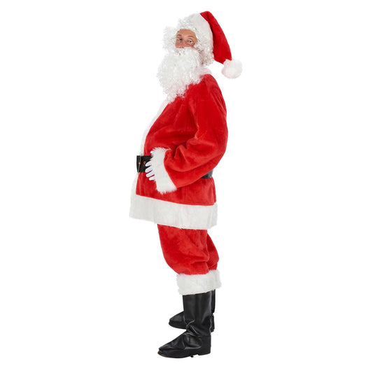 Deluxe Plush Santa Adult Costume | Large